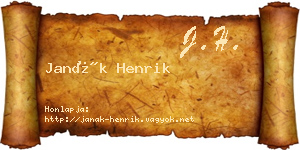 Janák Henrik névjegykártya