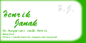 henrik janak business card
